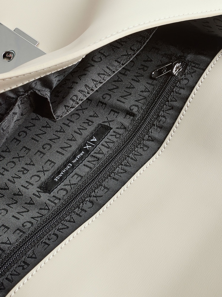 Armani Exchange Cream Logo Messenger Handbag - Image 5 of 5