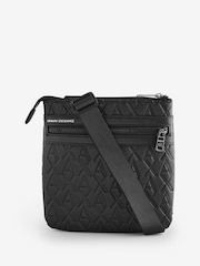 Armani Exchange Embroidered Print Messenger Black  Bag - Image 1 of 5