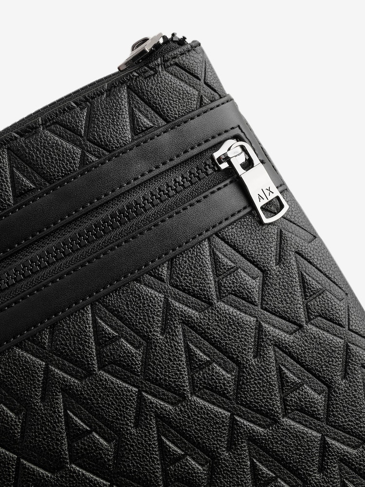 Armani Exchange Embroidered Print Messenger Black  Bag - Image 4 of 5
