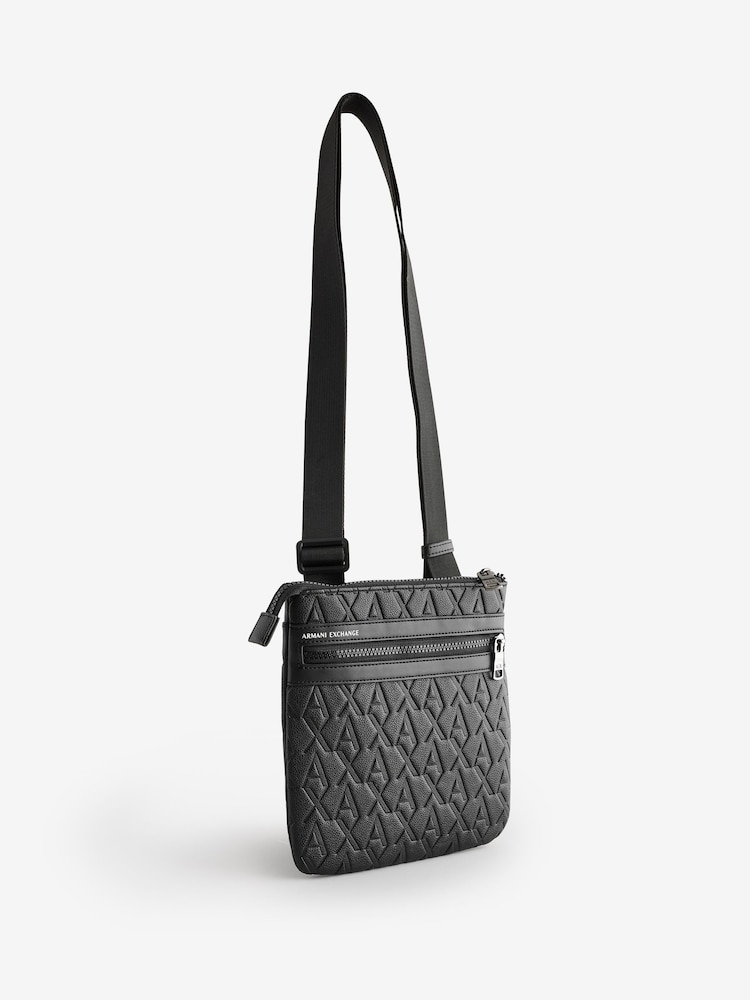 Armani Exchange Embroidered Print Messenger Black  Bag - Image 5 of 5