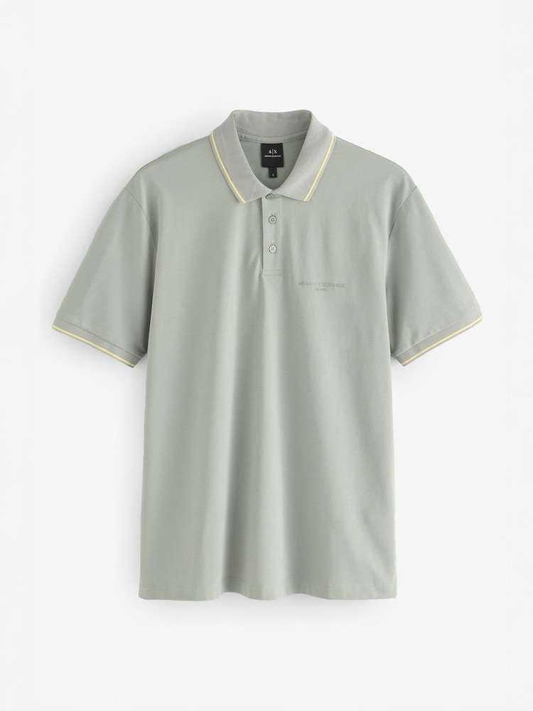 Polo gris ribeteado de Armani Exchange - Imagen 4 de 4 Polo gris ribeteado de Armani Exchange - Imagen 4 de 4