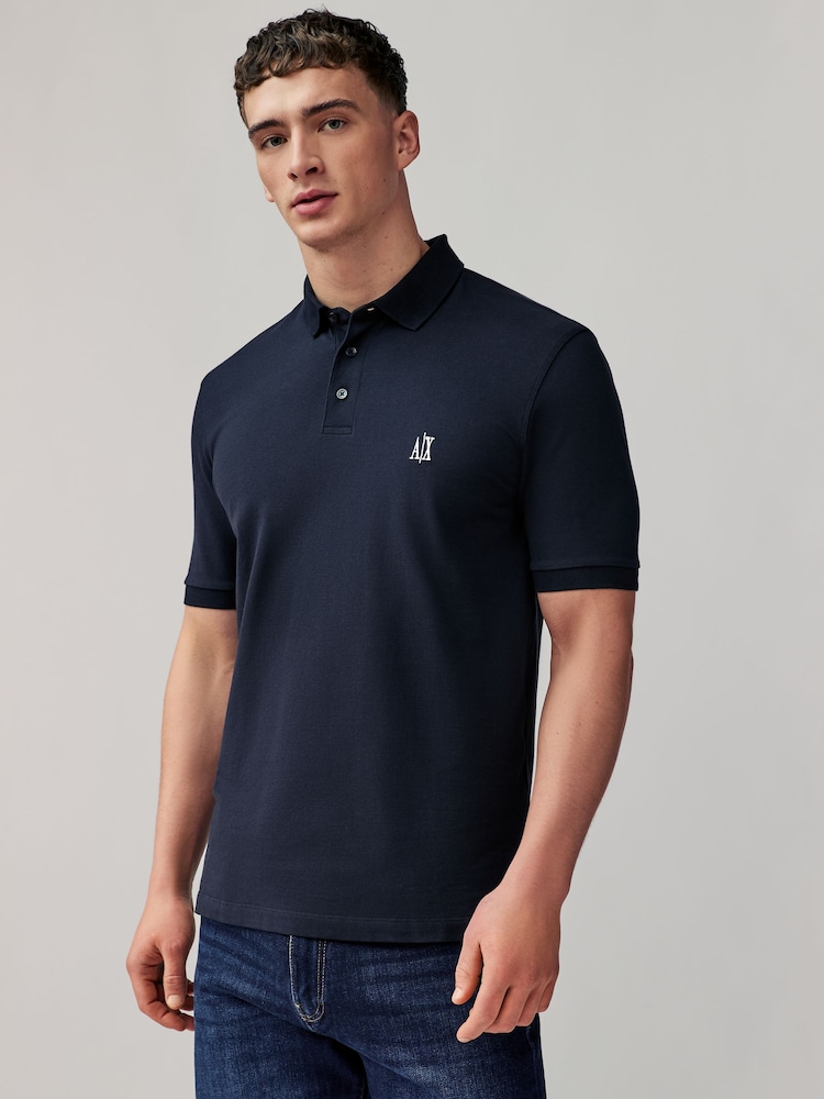 Armani Exchange Синий логотип рубашки поло - Image 1 of 4