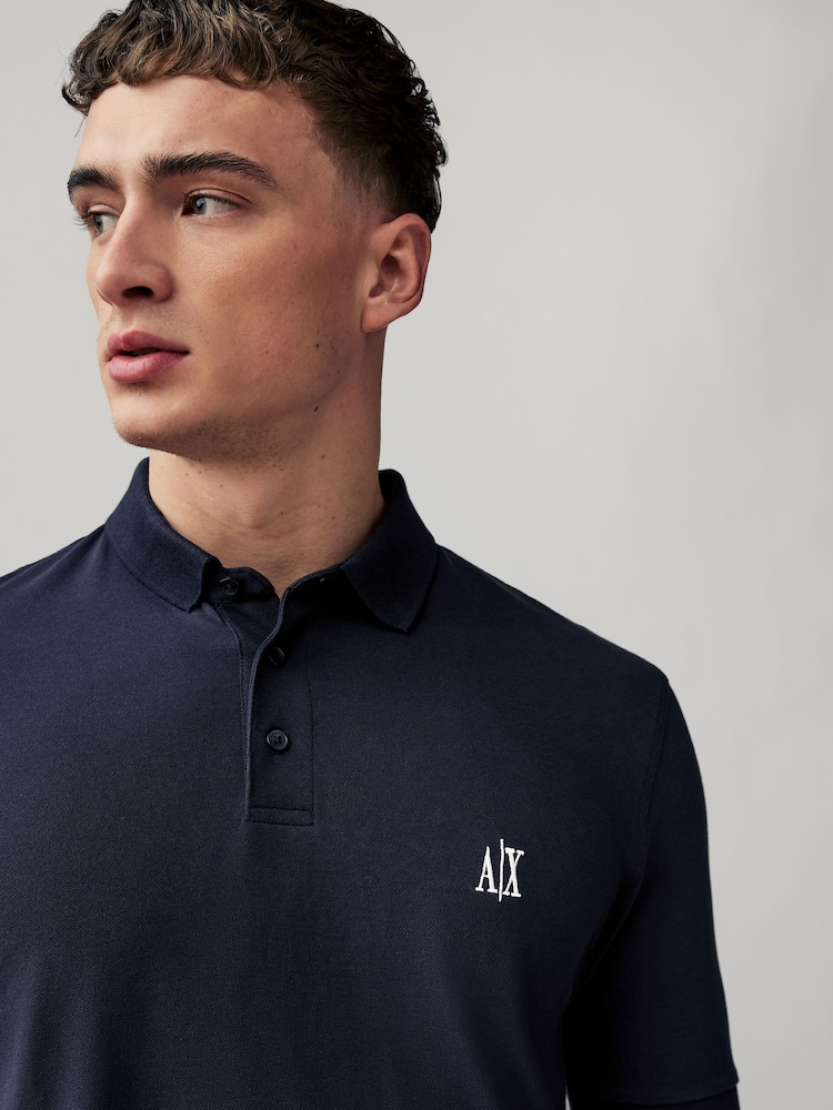 Armani Exchange синій Logo сорочки поло - Image 3 of 4