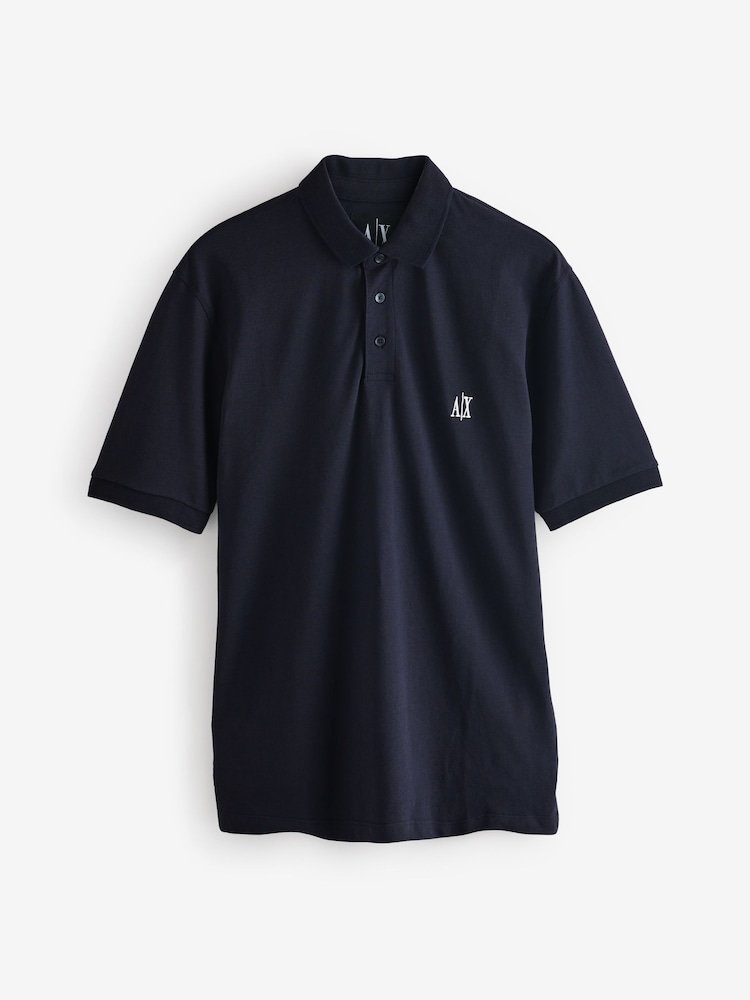 Armani Exchange Синий логотип рубашки поло - Image 4 of 4