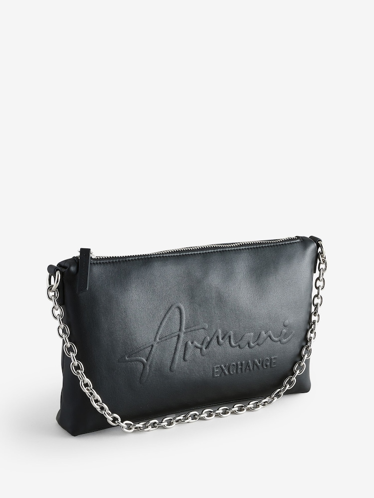 Armani Exchange Soft Large Logo Shoulder Black Bag - Image 1 of 5