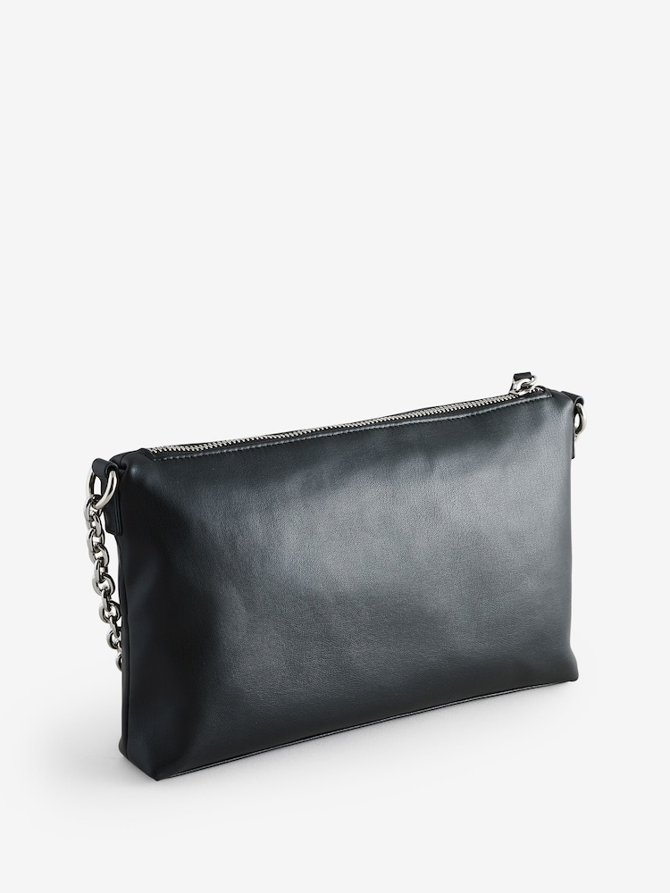Armani Exchange Soft Large Logo Shoulder Black Bag - Image 2 of 5