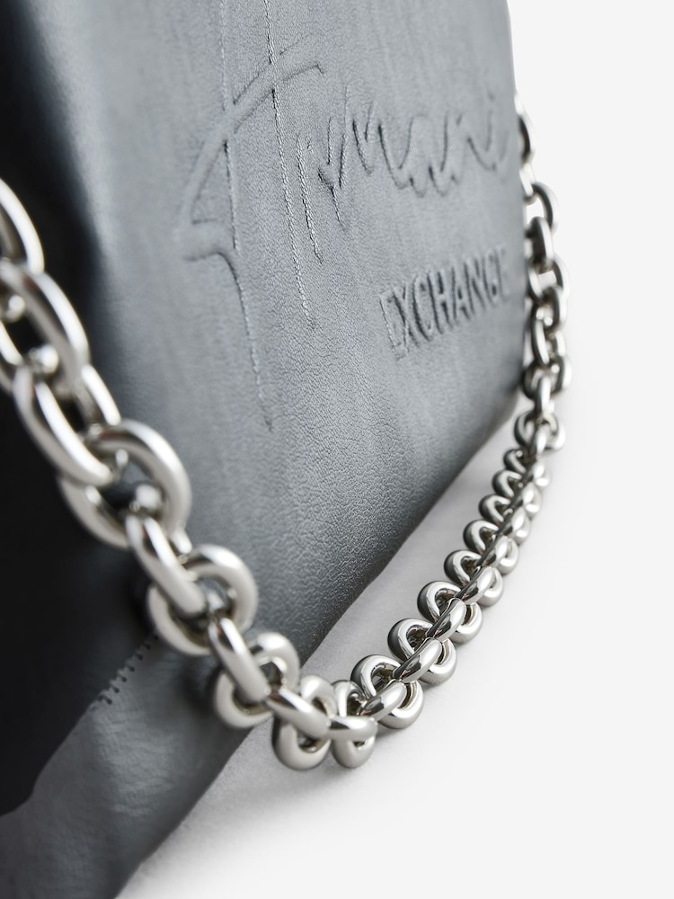 Armani Exchange Soft Large Logo Shoulder Black Bag - Image 4 of 5
