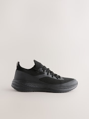 Black Knitted Trainers - Image 1 of 5