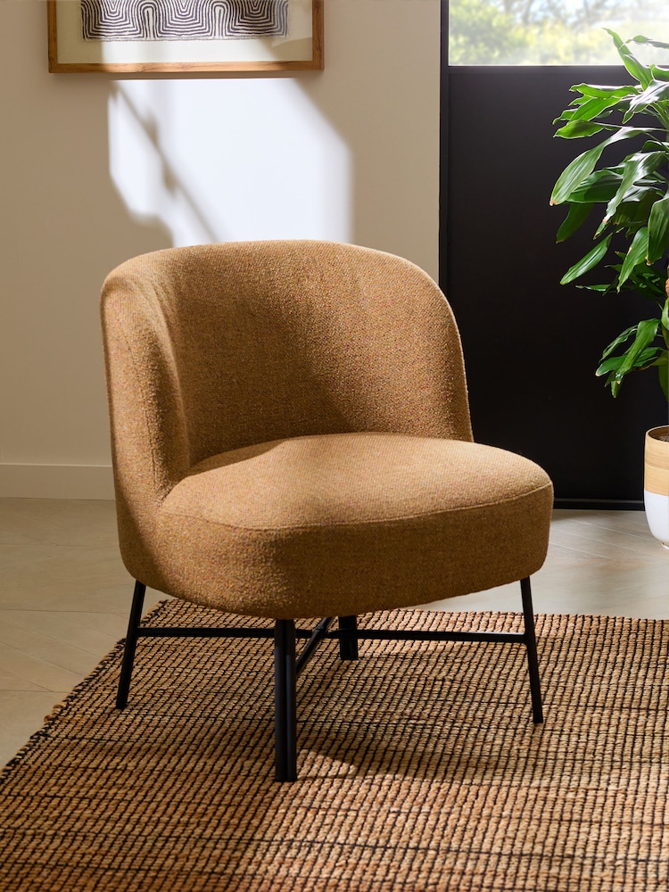 Chunky Marl Ochre Yellow Elvin Accent Chair - Image 1 of 9