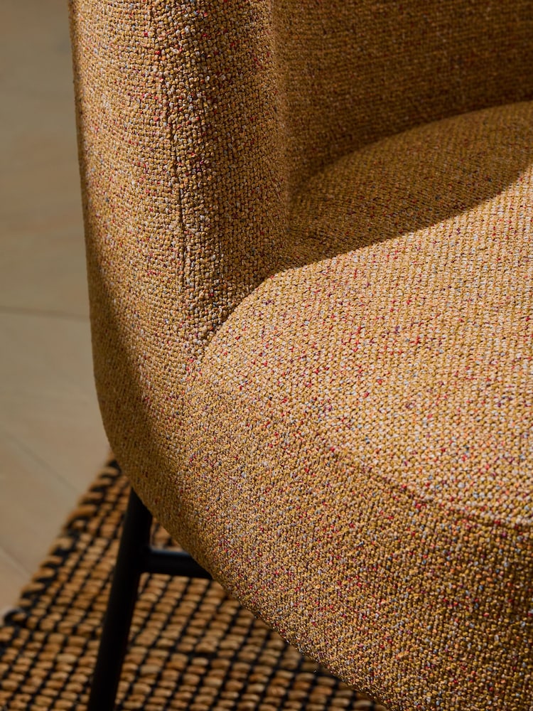 Chunky Marl Ochre Yellow Elvin Accent Chair - Image 2 of 9
