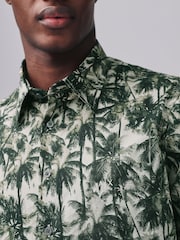 Armani Exchange Green Printed Short Sleeves 100% Cotton Shirt - Image 4 of 5