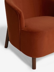 Soft Velvet Rust Brown Alma Accent Chair - Image 10 of 11
