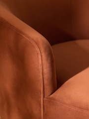 Soft Velvet Rust Brown Alma Accent Chair - Image 2 of 11