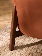 Soft Velvet Rust Brown Alma Accent Chair - Image 5 of 11
