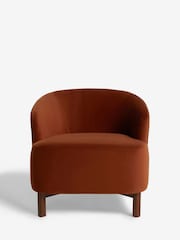 Soft Velvet Rust Brown Alma Accent Chair - Image 7 of 11