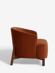 Soft Velvet Rust Brown Alma Accent Chair - Image 8 of 11