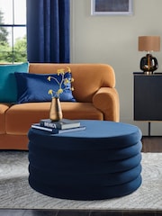 Soft Velvet Navy Blue Stella Storage Coffee Table - Image 1 of 7