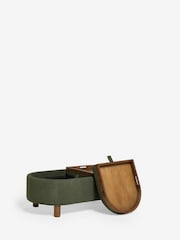 Casual Boucle Olive Green Ashton Upholstered Large Storage Stool - Image 6 of 8