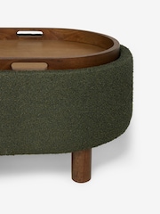 Casual Boucle Olive Green Ashton Upholstered Large Storage Stool - Image 7 of 8