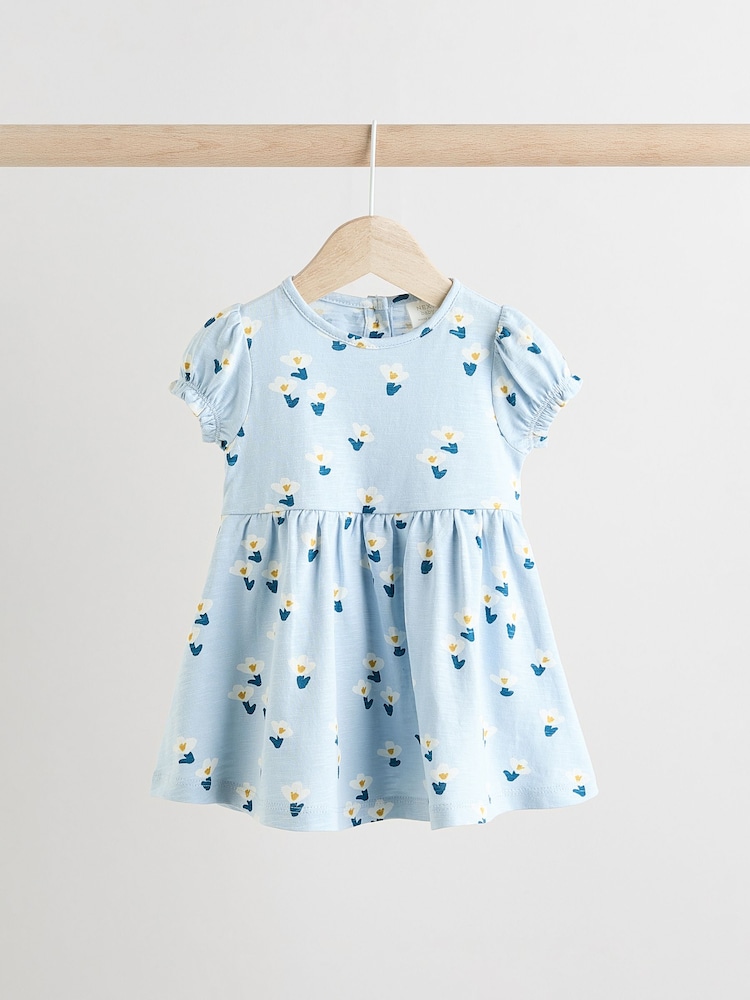 Blue/ Mauve Purple Jersey Baby Dresses 2 Pack (0mths-3yrs) - Image 5 of 11