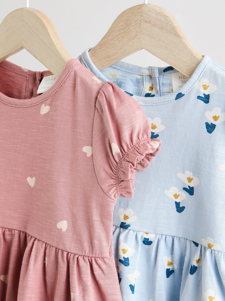 Blue/ Mauve Purple Jersey Baby Dresses 2 Pack (0mths-3yrs) - Image 6 of 11