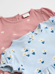 Blue/ Mauve Purple Jersey Baby Dresses 2 Pack (0mths-3yrs) - Image 7 of 11