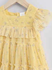 Yellow Floral Mesh Baby Dress (0mths-2yrs) - Image 3 of 6