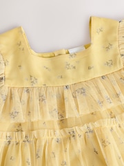 Yellow Floral Mesh Baby Dress (0mths-2yrs) - Image 4 of 6