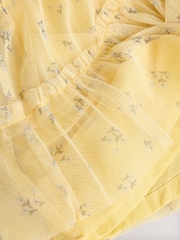 Yellow Floral Mesh Baby Dress (0mths-2yrs) - Image 6 of 6