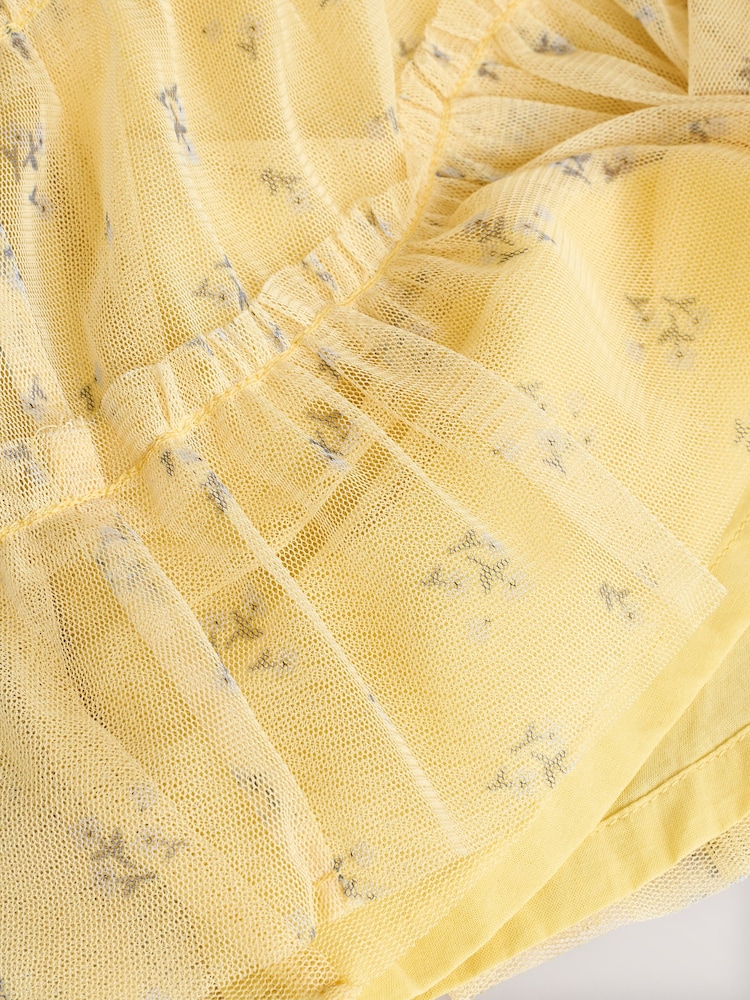 Yellow Floral Mesh Baby Dress (0mths-2yrs) - Image 6 of 6