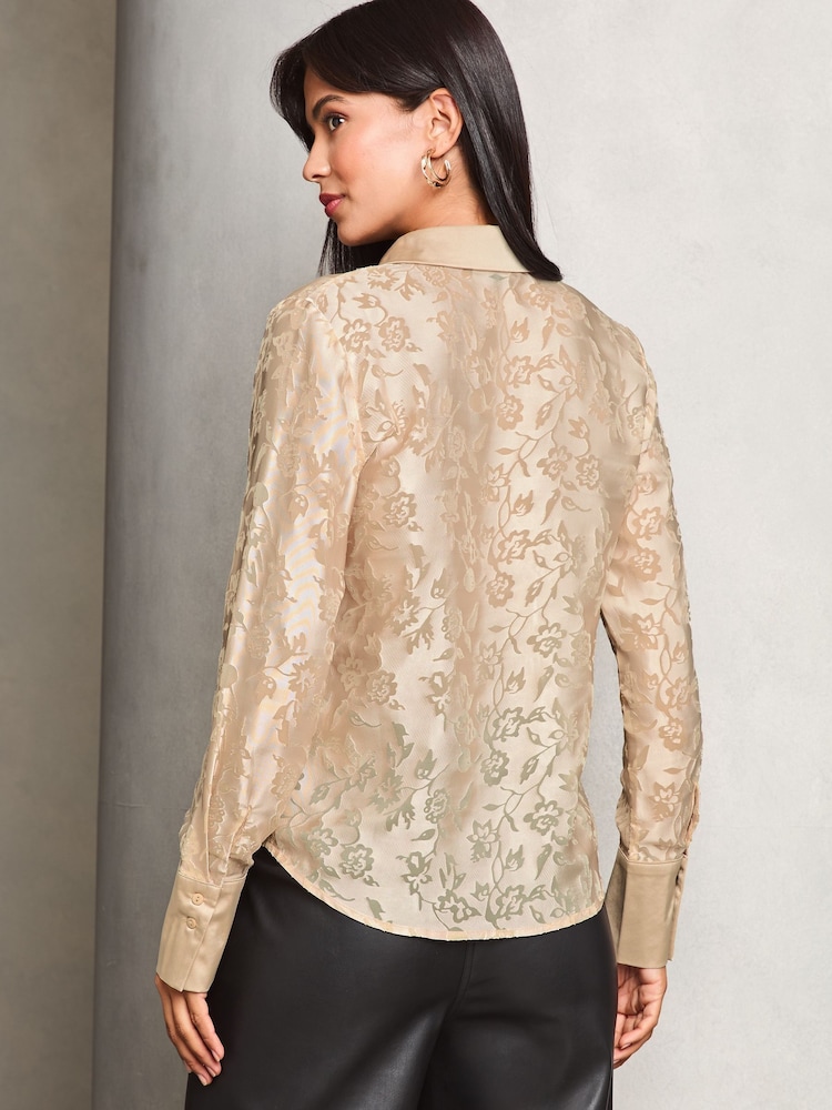 Lipsy Champagne Gold Long Sleeve Button Through Shirt - Image 2 of 4