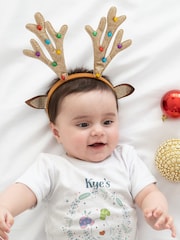 Star Editions Personalised Snowdog First Christmas White Babygrow - Image 2 of 3