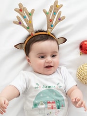 Star Editions Personalised Snowglobe First Christmas White Babygrow - Image 2 of 3