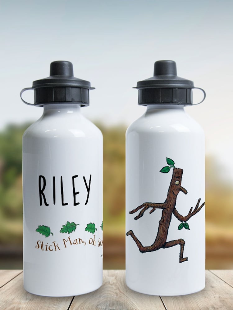 Star Editions Personalised Stick Man Running White Water Bottle - Image 1 of 3