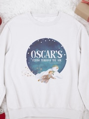 Star Editions Adults Personalised Flying Through the Air 100% Cotton Sweatshirt - Image 2 of 2