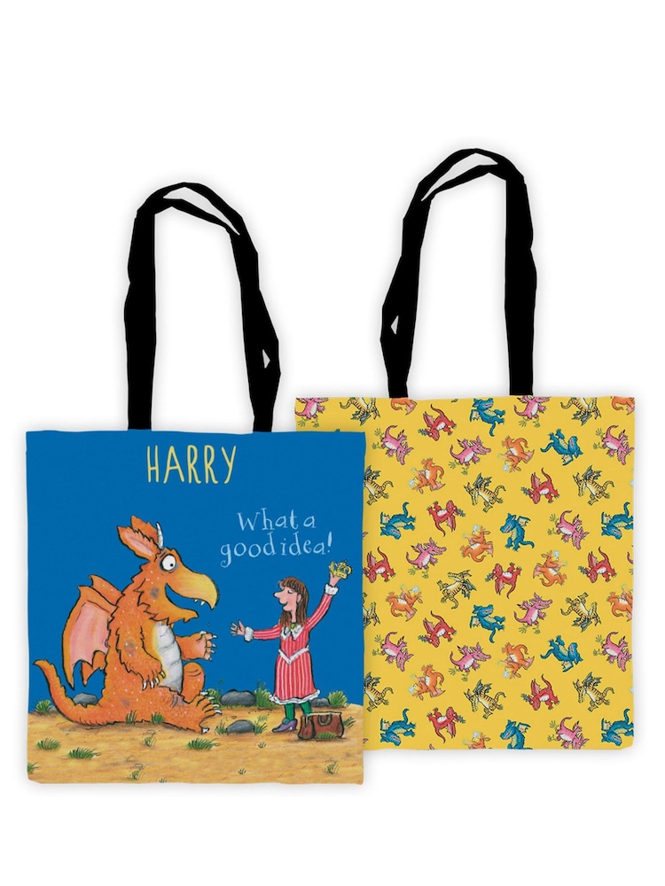 Star Editions Personalised What a Good Idea Zog Edge to Edge 100% Cotton Tote Blue Bag - Image 1 of 2
