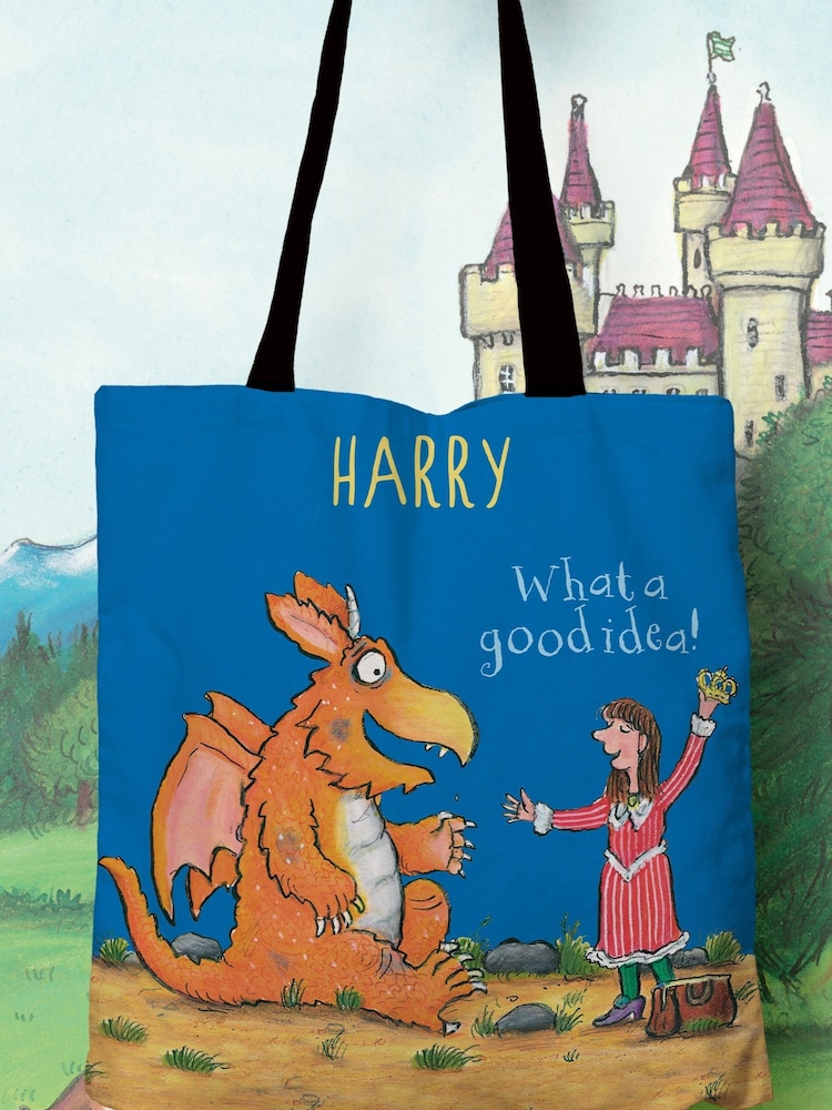 Star Editions Personalised What a Good Idea Zog Edge to Edge 100% Cotton Tote Blue Bag - Image 2 of 2