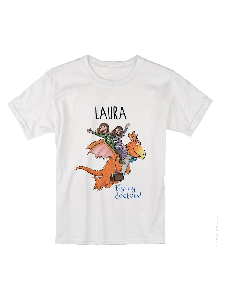 Star Editions Childrens White Personalised Flying Doctors Zog 100% Cotton T-Shirt - Image 3 of 3