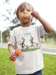 Star Editions 100% Cotton Adults Man and Family White Personalised Stick T-Shirt - Image 1 of 3