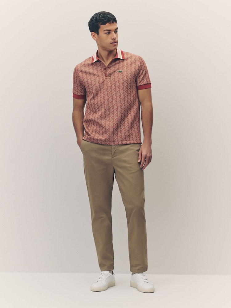 Lacoste Classic Fit Monogram Jacquard Polo Shirt - Image 2 of 8