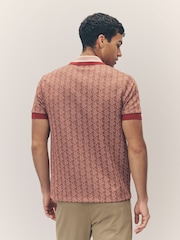 Lacoste Classic Fit Monogram Jacquard Polo Shirt - Image 3 of 8