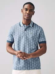 Lacoste Classic Fit Monogram Jacquard Polo Shirt - Image 1 of 6