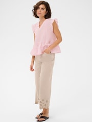 Kaffe Pink KAvalerie Ruffle Peplum Blouse - Image 3 of 6