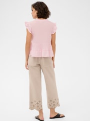 Kaffe Pink KAvalerie Ruffle Peplum Blouse - Image 4 of 6