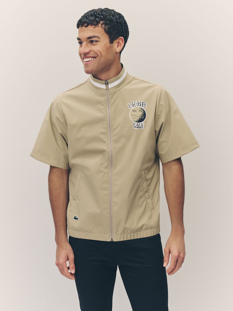 Lacoste Breathable Stretch Golf Brown Windbreaker - Image 3 of 10