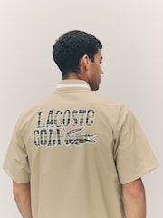 Lacoste Breathable Stretch Golf Brown Windbreaker - Image 4 of 4