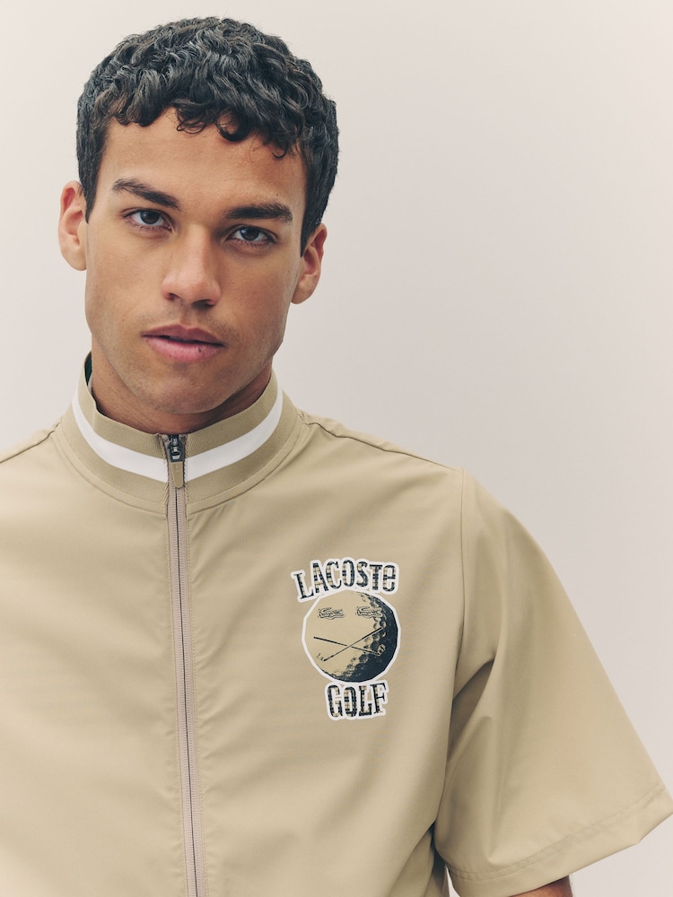 Lacoste Breathable Stretch Golf Brown Windbreaker - Image 5 of 10