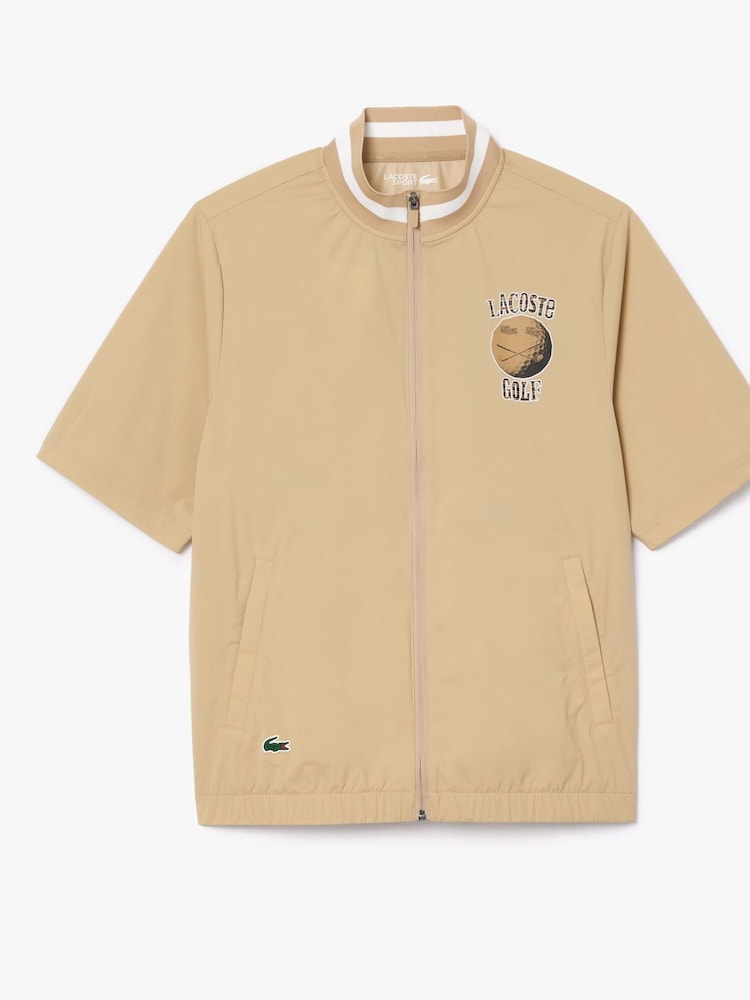 Lacoste Breathable Stretch Golf Brown Windbreaker - Image 7 of 10