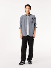 Lacoste Regular Fit Gingham Weave Poplin Shirt - Image 3 of 7