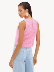 LOAVIES Lush & Light Pink Top With Fringes - 画像 2 / 4